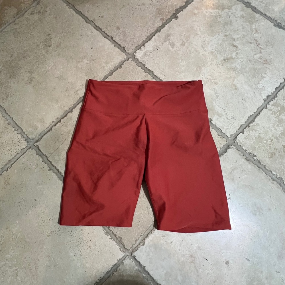 Summersalt Womens Rusty Orange High Rise Bike Shorts Size 10 Activewear 8 Inseam